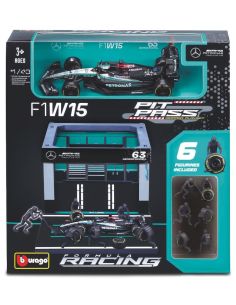 BBURAGO BU38452H PIT STOP SET MERCEDES F1 W14 N.44 LEWIS...