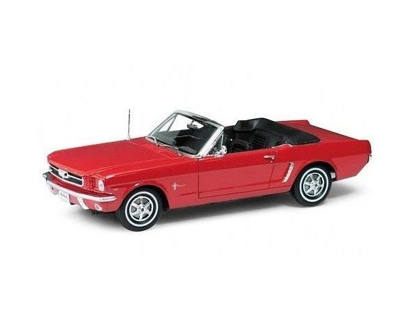 WELLY 2519 FORD MUSTANG CABRIO ROSSA CONVERTIBILE 1964 1/18 Modellino