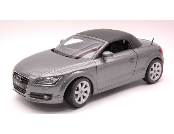 Welly WE0345G AUDI TT ROADSTER SOFT TOP GUN SILVER 1:18 Modellino