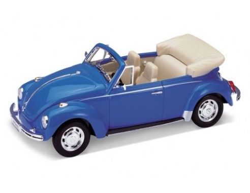 Welly WE1208 VW BEETLE CONVERTIBLE 1970 BLUE 1:24 Modellino