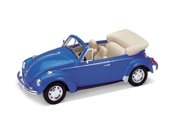 Welly WE1208 VW BEETLE CONVERTIBLE 1970 BLUE 1:24 Modellino