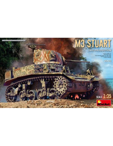 MINIART MIN35432 M3 STUART LIGHT TANK LATE PROD. KIT 1:35 Modellino