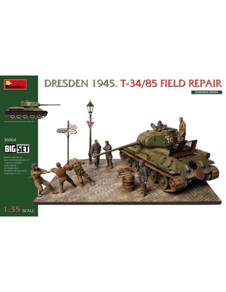 MINIART MIN36064 DRESDEN 1945 T-34/85 FIELD REPAIR KIT 1:35 Modellino