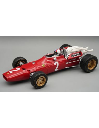 TECNOMODEL TMD18314C FERRARI 312 F1-67 N.2 ITALIAN GP 1967 C.AMON C/VETRINA E PILOTA 1:18 Modellino