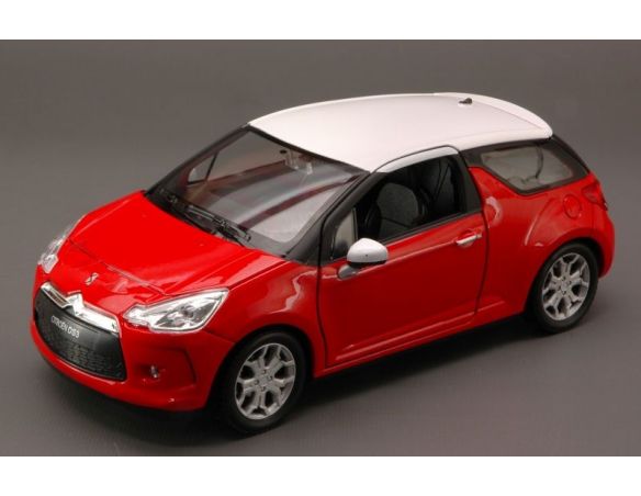 Welly WE4702 CITROEN DS3 2010 RED/WHITE ROOF 1:24 Modellino