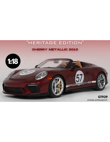 GT SPIRIT GT929 PORSCHE 911 [991.2] SPEEDSTER HERITAGEEDITION 2019 MET.CHERRY  1:18 Modellino