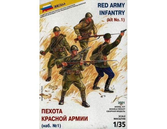 Zvezda Z3501 RED ARMY INFANTRY SET 1 KIT 1:35 Modellino