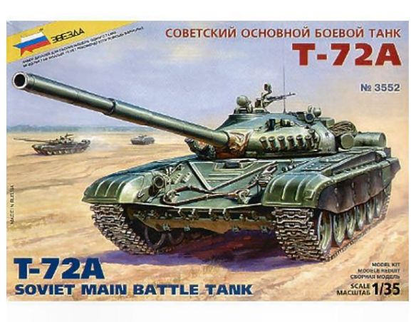 Zvezda Z3552 T 72 BATTLE TANK KIT 1:35 Modellino