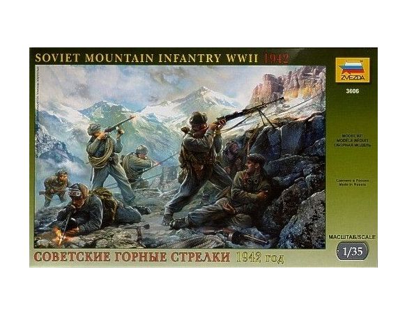 Zvezda Z3606 SOVIET MOUNTAIN INFANTRY KIT 1:35 Modellino