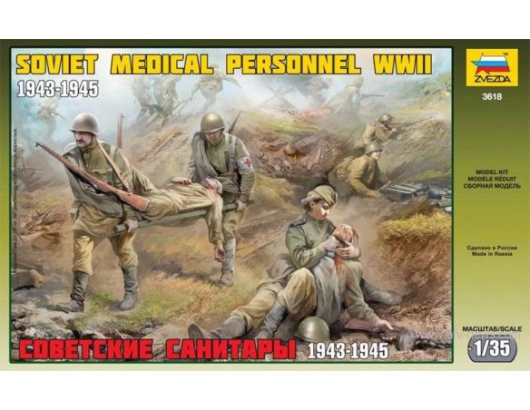 Zvezda Z3618 SOVIET MEDICAL PERSONNEL WWII KIT 1:35 Modellino