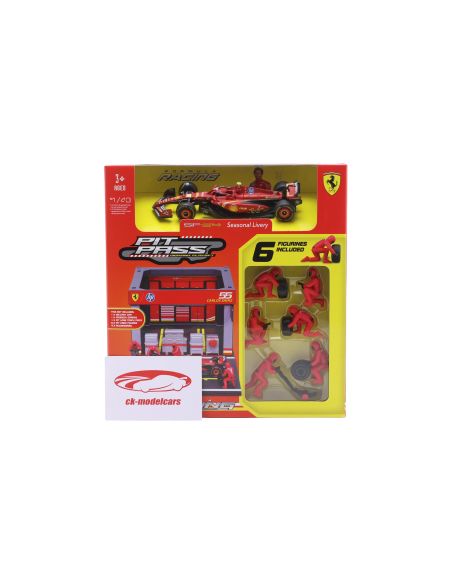 BBURAGO BU36862S DIORAMA PIT STOP 2024 SF-24 N.55 CARLOS SAINZ 1:43 Modellino