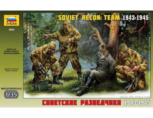 Zvezda Z3643 SOVIET RECONAISSANCE TEAM WWII KIT 1:35 Modellino