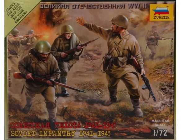 Zvezda Z6103 SOVIET INFANTRY 1941 KIT 1:72 Kit Figure Militari