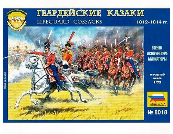 Zvezda Z8018 GUARD COSSACK 1812-14 KIT 1:72 Kit Figure Militari