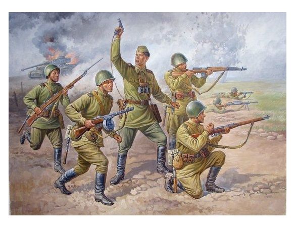 Zvezda Z8077 SOVIET INFANTRY WWII  KIT 1:72 Modellino