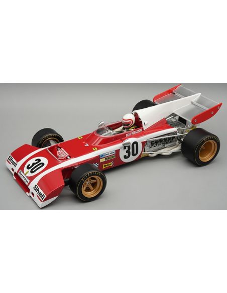 TECNOMODEL TMD18321A FERRARI 312 B2 PROVA BELGIUM GP 1972 C.REGAZZONI C/VETRINA E PILOTA 1:18 Modellino