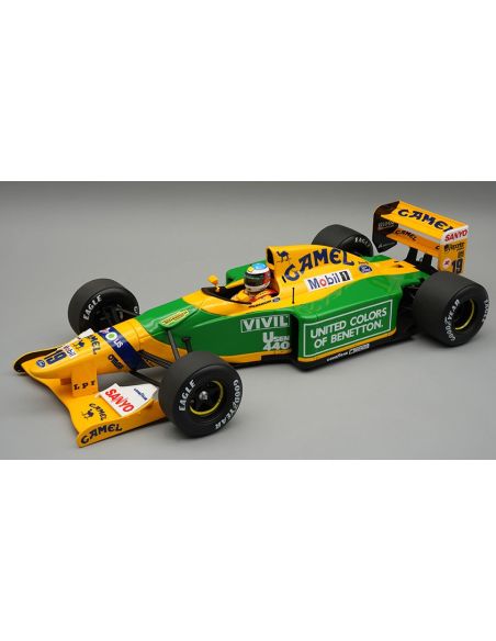 TECNOMODEL TMD18404A BENETTON B192 N.19 WINN.SPA GP 1992 M.SCHUMACHER C/VETRINA E PILOTA 1:18 Modellino