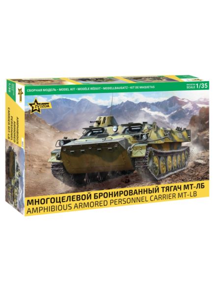 ZVEZDA Z3652 MT-LB AMPHIBIOUS ARMORED PERSONNEL CAR KIT 1:35 Modellino
