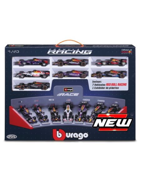 BBURAGO BU38168 RED BULL F1 SET: 2013-2015-2016-2021-2024 7 MODELS-VARIOUS DRIVERS 1:43 Modellino