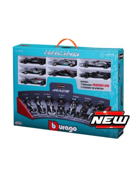 BBURAGO BU38170 MERCEDES F1 SET:2014-2016-2019-2021-2022-2023 7 MODELS-VARIOUS DRIV.1:43 Modellino