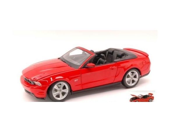 Maisto MI31158 FORD MUSTANG GT CONVERTIBLE 2010 RED 1:18 Modellino
