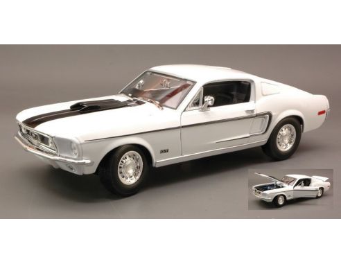 Maisto MI31167 FORD MUSTANG GT COBRA JET 1968 WHITE 1:18 Modellino
