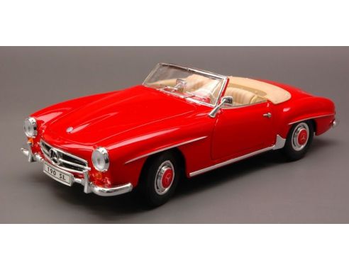 Welly WE1297 MERCEDES 190 SL CABRIO 1955 RED 1:18 Modellino