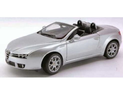 Welly WE9292S ALFA ROMEO SPYDER 2006 SILVER VETRINA ROTTA 1:18 Modellino