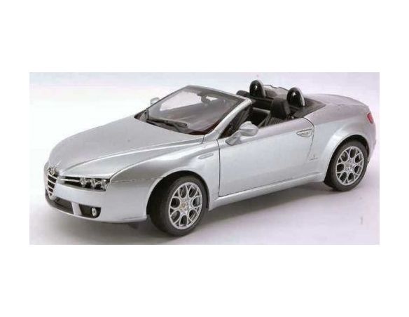 Welly WE9292S ALFA ROMEO SPYDER 2006 SILVER VETRINA ROTTA 1:18 Modellino