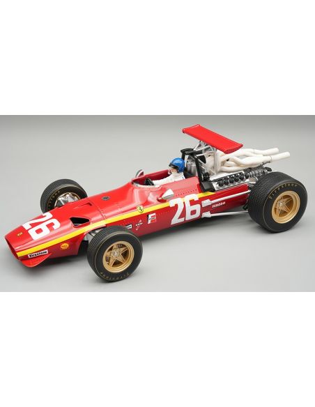 TECNOMODEL TMD18317A FERRARI 312F1/68 FRENCH GP 1968 J.ICKX W/DRIVER 1:18 Modellino