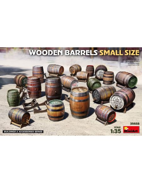 MINIART MIN35658 WOODEN BARRELS SMALL SIZE KIT 1:35 Modellino
