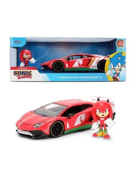 JADA TOYS JADA36264 LAMBORGHINI AVENTADOR SV KNUCKLES W/SONIC FIGURE 1:24 Modellino