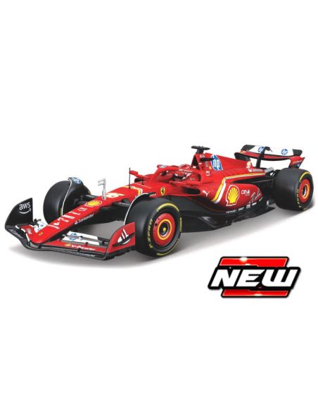 BBURAGO BU26821L FERRARI SF-24 N.16 2024 CHARLES LECLERC SIGNATURE 1:24 Modellino