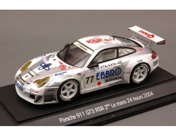 Ebbro EB43600 PORSCHE 911 GT3 RSR N.77 12th LM 2004 (2nd LMGT) KUROS.-ORIDO-NISH.1:43 Modellino