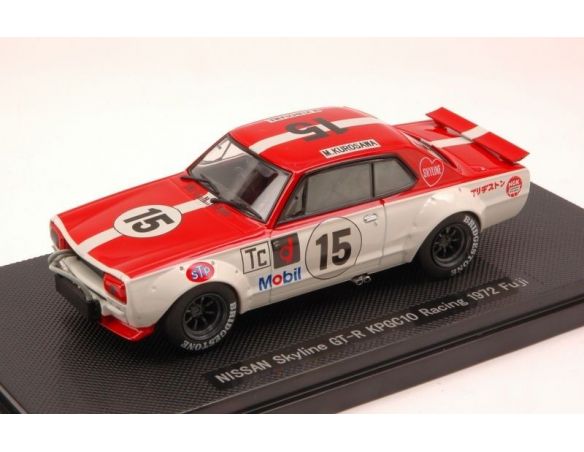 Ebbro EB44138 NISSAN SKYLINE GT-R N.15 FUJI 1972 M.KUROSAWA 1:43 Modellino