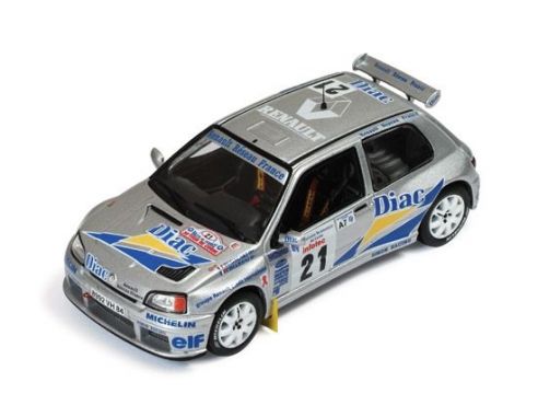 Ixo model RAC156 RENAULT CLIO MAXI N.21 9th TOUR DE CORSE 1995 BUGALSKI-CHIARONI 1:43 Auto Rally