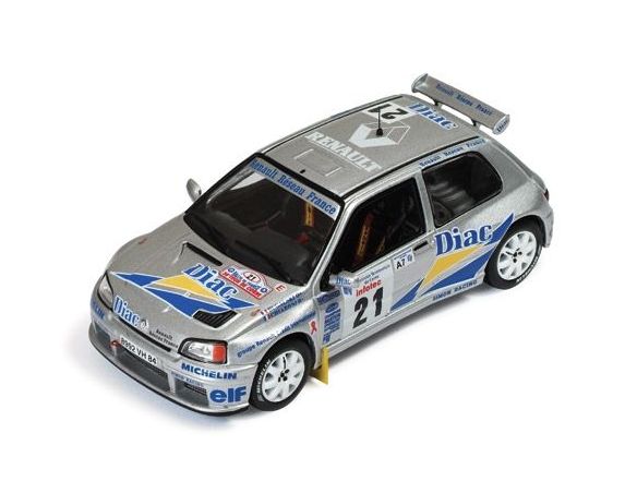 Ixo model RAC156 RENAULT CLIO MAXI N.21 9th TOUR DE CORSE 1995 BUGALSKI-CHIARONI 1:43 Auto Rally