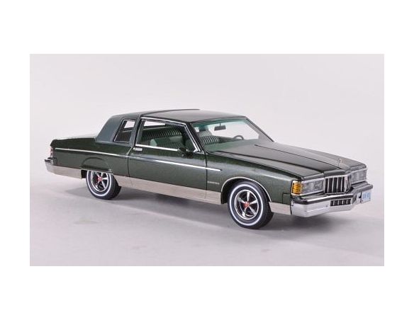 Neo Scale Models NEO44801 PONTIAC BONNEVILLE BROUGHAM 2-DOOR 1980 DARK GREEN 1:43 Modellino