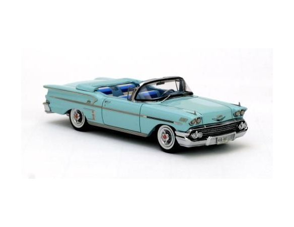 Neo Scale Models NEO45807 CHEVROLET BEL AIR IMPALA 2-DOOR CONVERTIBLE 1958 LIGHT BLUE 1:43 Auto Stradali