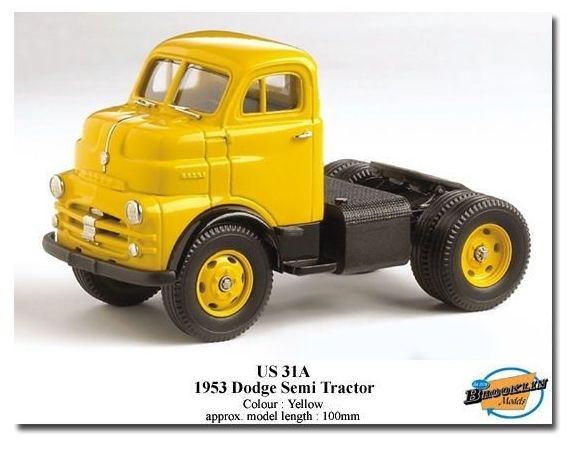 Brooklin Models US31A+34 DODGE TRACTOR UNIT+MOTRICE DODGE Modellino