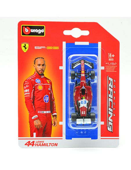 BBURAGO BU56801H FERRARI SF-25 N.44 2025 LEWIS HAMILTON BLISTER 1:64 Modellino