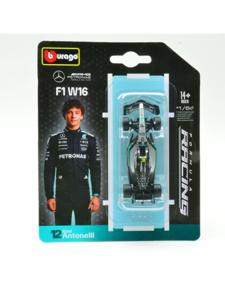 BBURAGO BU58002A MERCEDES AMG W16 N.12 2025 ANDREA KIMI ANTONELLI BLISTER 1:64 Modellino