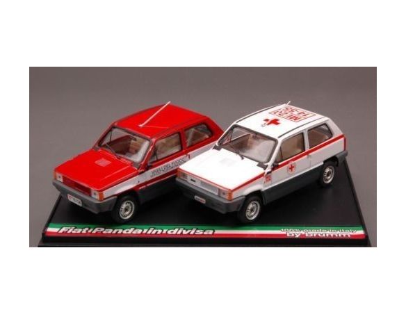 Brumm BMDC007 FIAT PANDA VIGILI D.FUOCO/CROCE ROSSA ITALIANA 1:43 Pompieri Modellino