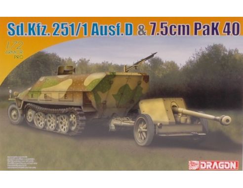 Dragon D7369 SD KFZ 251/1 7,5 cm PAK 40 KIT 1:72 Kit Mezzi Militari