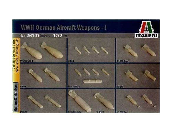 Italeri IT26101 GERMAN AIRCRAFT WEAPONS 1:72 Modellino