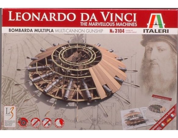 Italeri IT3104 BOMBARDA MULTIPLA NAVALE LEONARDO DA VINCI KIT Modellino