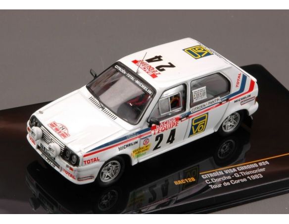 Ixo model RAC128 CITROEN VISA CHRONO N.24 THIMONIER/DORCHE TOUR DE CORSE 1983 1:43 Modellino