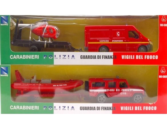 New Ray NY19865 AUTO V.D.FUOCO C/CARRELLO 2 ASS.1:43 Pompieri