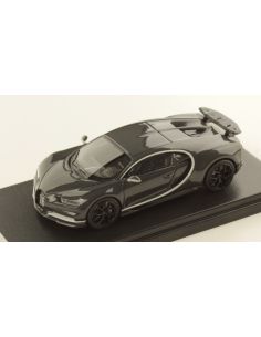 LOOKSMART LS490D BUGATTI CHIRON SPORT GREY CARBON W/RAFALE MET.SILVER FRAME 1:43 Modellino
