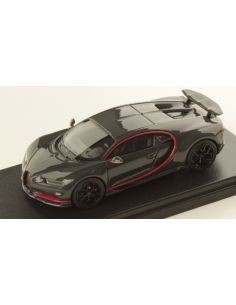 LOOKSMART LS490E BUGATTI CHIRON SPORT GREY CARBON W/ITALIAN RED FRAME 1:43 Modellino